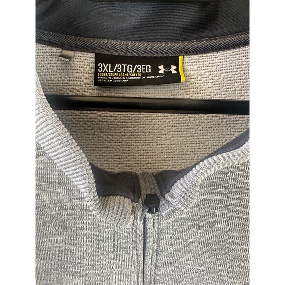 Under Armour 1/4 Zip Fleece Pullover Gray Navy Mens 3XL Loose SweaterFleece Golf - Picture 9 of 10